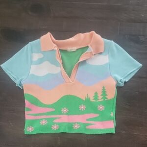 Debut Pastel Landscape Kids Polo